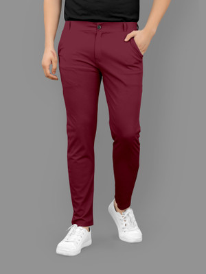 MINEC FASHION Regular Fit Men Maroon Trousers