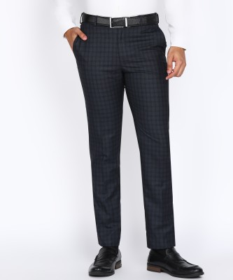 PARK AVENUE Regular Fit Men Dark Blue Trousers