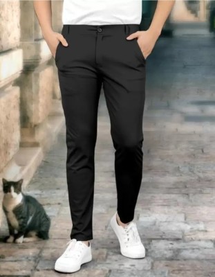 FUBAR Slim Fit Men Black Trousers