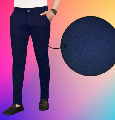 Advikfashion Slim Fit Men Blue Trousers