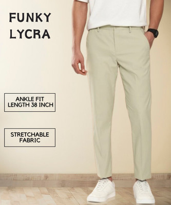 SYLZON Slim Fit Men Light Green Trousers