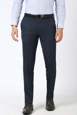 PETER ENGLAND Slim Fit Men Blue Trousers