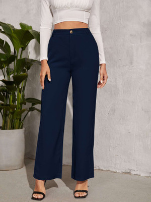 NUCOUTHS Regular Fit Women Blue Trousers