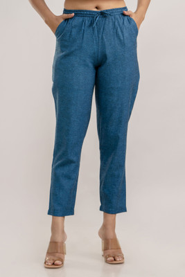 KANCHUK Relaxed Women Green Trousers