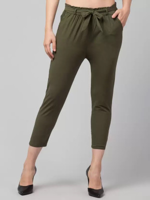 A V Sarees Regular Fit Women Dark Green Trousers