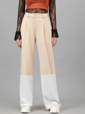 KOTTY Regular Fit Women Beige, White Trousers