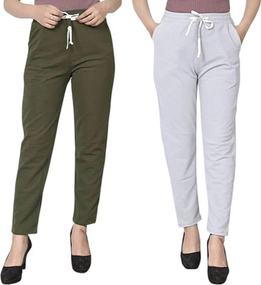 Kashmiri Theads Comfort Fit Women Green, White Trousers