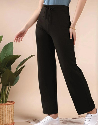 Dwarros Regular Fit Women Black Trousers