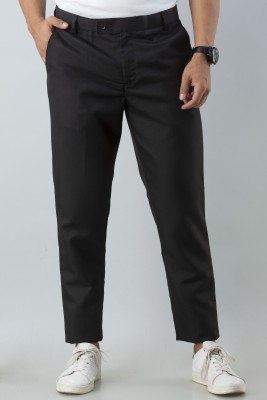 fashionmk Regular Fit Men Black Trousers