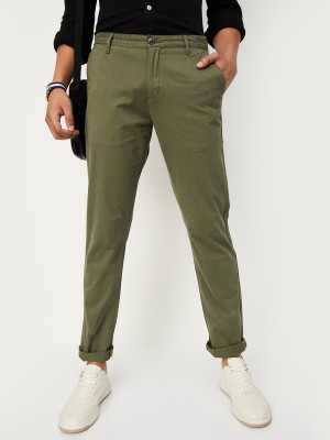 MAX Regular Fit Men Green Trousers