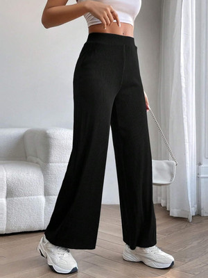 R Cube Regular Fit Women Black Trousers
