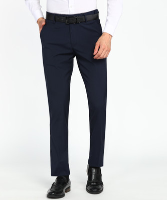 PETER ENGLAND Slim Fit Men Dark Blue Trousers