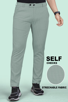 INDICLUB Regular Fit Men Light Green Trousers