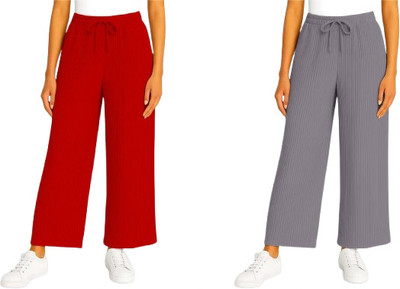 ALKASWAA CLOTHING Flared Women Grey, Red Trousers