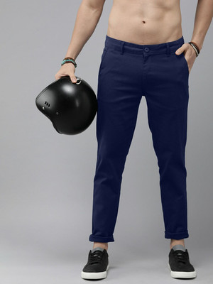 Roadster Tapered Men Dark Blue Trousers