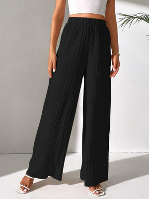 Leriya Fashion Regular Fit Women Black Trousers