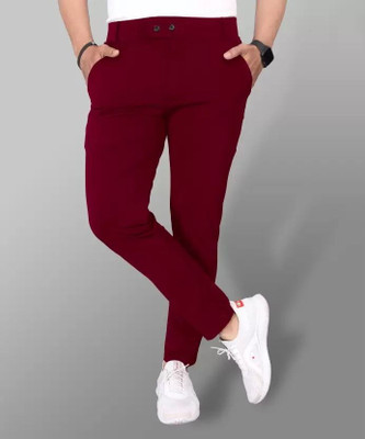 STYROVA Solid Men Maroon Track Pants