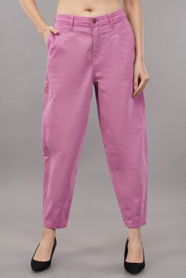 MEGHZ Relaxed Women Pink Trousers