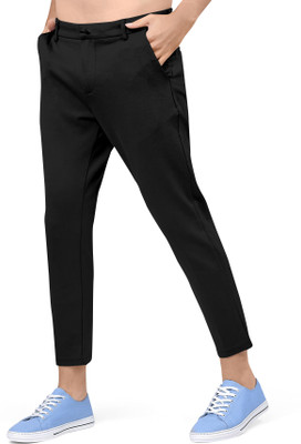 Shreyannk Regular Fit Men Black Trousers