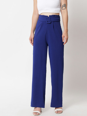 KOTTY Regular Fit Women Dark Blue Trousers