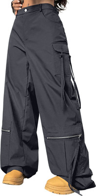 Leriya Fashion Loose Fit Women Grey Trousers
