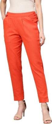 skytick Regular Fit Women Orange Trousers