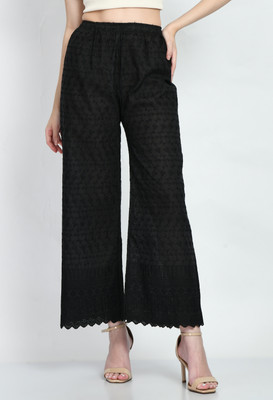 GLOWIC Regular Fit Women Black Trousers