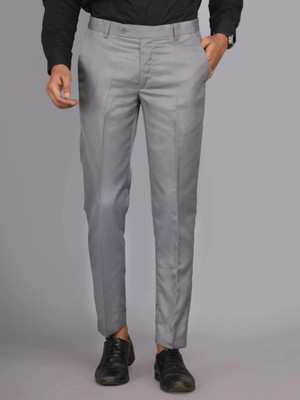 ViGit Regular Fit Men Grey Trousers
