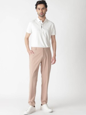 RARE RABBIT Slim Fit Men Pink Trousers