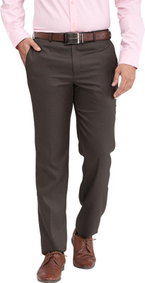 PARK AVENUE Regular Fit Men Brown Trousers