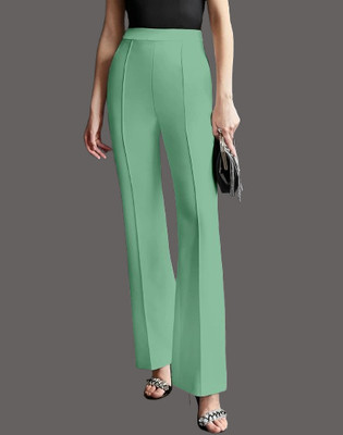 HouseOfCommon Regular Fit Women Light Green Trousers