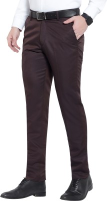 RRFASHION Slim Fit Men Brown Trousers