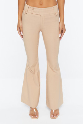 FOREVER 21 Regular Fit Women Beige Trousers