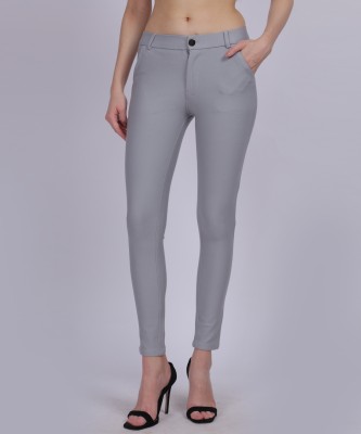 AUMBE Skinny Fit Women Grey Trousers