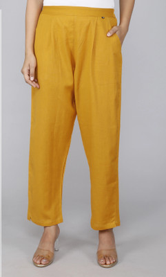 Rakshita Fashions Regular Fit Women Gold Trousers
