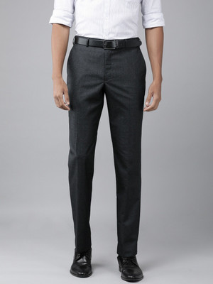 PARK AVENUE Regular Fit Men Black Trousers
