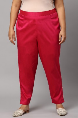 W Slim Fit Women Pink Trousers