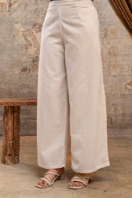 Koora Relaxed Women Beige Trousers