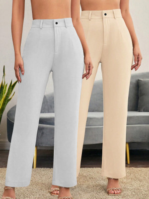 Toochki Relaxed Women Beige Trousers