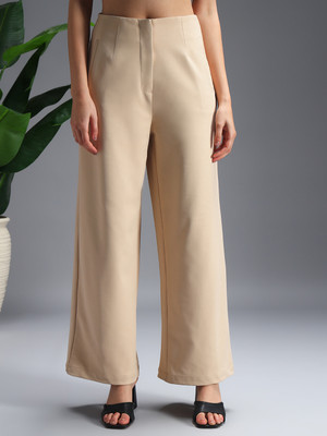 Zastraa Regular Fit Women Beige Trousers