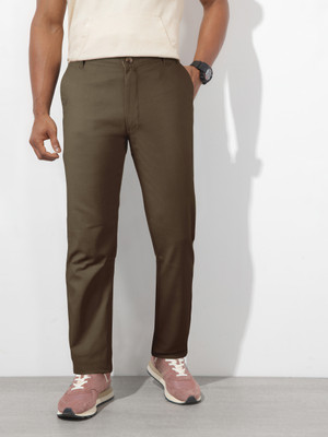 JUST BLACK Relaxed Men Dark Green Trousers