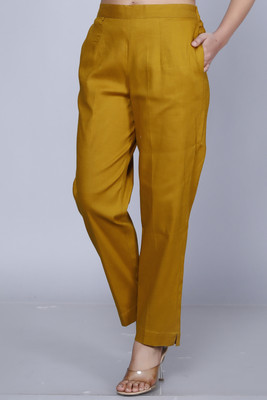 indi era Regular Fit Women Dark Green Trousers