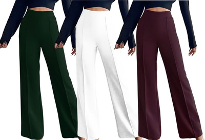 Kintu Parantu Regular Fit Women Green, White, Maroon Trousers