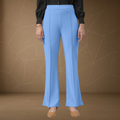 Trouserwala Loose Fit Women Light Blue Trousers