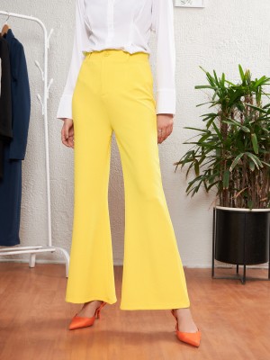 SASSAFRAS Regular Fit Women Yellow Trousers