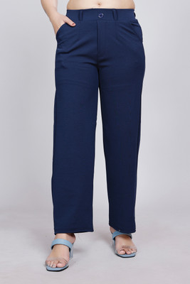 NJFASHION Regular Fit Women Blue Trousers