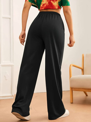 Dockstreet Loose Fit Women Black Trousers