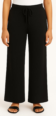 AQ FASHION Straight Fit Women Black Trousers
