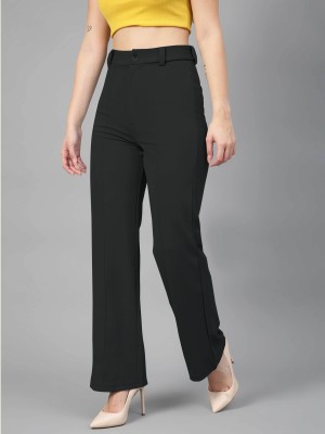 sareesy Regular Fit Women Black Trousers