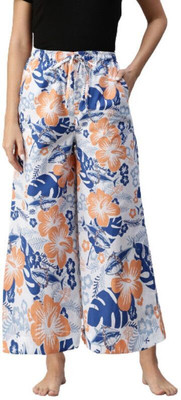 Bareblow Neon Tropical Wide Leg Relaxed Women Multicolor Trousers